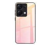 Dedux Coque pour Xiaomi Redmi Note 13 Pro 4G, Etui Dégradé de Couleur Verre Trempé Back Coque + Souple Silicone TPU Case Cover Protection Antichoc Housse (Blond/Rose)