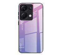 Dedux Coque pour Xiaomi Redmi Note 13 Pro 4G, Etui Dégradé de Couleur Verre Trempé Back Coque + Souple Silicone TPU Case Cover Protection Antichoc Housse (Violet)