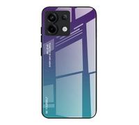 Dedux Coque pour Xiaomi Redmi Note 13 Pro 5G, Etui Dégradé de Couleur Verre Trempé Back Coque + Souple Silicone TPU Case Cover Protection Antichoc Housse (Violet/Vert)