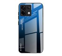 Dedux Coque pour Xiaomi Redmi Note 13 Pro 5G, Etui Dégradé de Couleur Verre Trempé Back Coque + Souple Silicone TPU Case Cover Protection Antichoc Housse (Bleu/Noir)