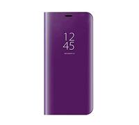 Dedux Coque pour Xiaomi Redmi Note 13 Pro Plus 5G / Redmi Note 13 Pro+ 5G, Clear View Etui à Rabat Cover Flip Translucide Standing Support Miroir Antichoc Portable Case.Violet