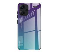 Dedux Coque pour Xiaomi Redmi Note 13 Pro Plus 5G / Redmi Note 13 Pro+ 5G, Etui Dégradé de Couleur Verre Trempé Back Coque + Souple Silicone TPU Case Cover Protection Antichoc Housse (Violet/Vert)