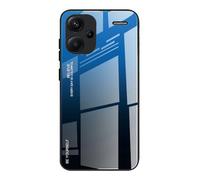 Dedux Coque pour Xiaomi Redmi Note 13 Pro Plus 5G / Redmi Note 13 Pro+ 5G, Etui Dégradé de Couleur Verre Trempé Back Coque + Souple Silicone TPU Case Cover Protection Antichoc Housse (Bleu/Noir)