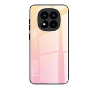 Dedux Coque pour Xiaomi Redmi Note 14 Pro 5G, Etui Dégradé de Couleur Verre Trempé Back Coque + Souple Silicone TPU Case Cover Protection Antichoc Housse (Blond/Rose)