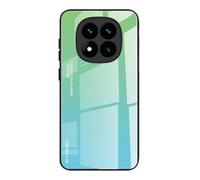 Dedux Coque pour Xiaomi Redmi Note 14 Pro Plus 5G / Redmi Note 14 Pro+, Etui Dégradé de Couleur Verre Trempé Back Coque + Souple Silicone TPU Case Cover Protection Antichoc Housse (Vert)
