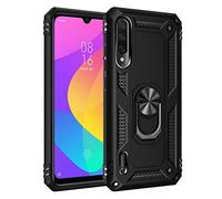 Dedux Coque Xiaomi Mi A3 [Tough Armor Series] Robuste Anti-Scratch PC arrière Panneau + Pare-Chocs TPU étanche aux Chocs + parenthèse Pliable. Noir