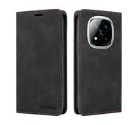 Dedux Etui Coque pour Xiaomi Redmi Note 14 Pro 5G, Housse en Cuir avec Magnetique Etui RFID Blocage Protection Pochette Porte Cartes Portefeuille Mince Wallet Case. Noir