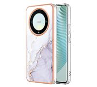 Dedux Marbre Coque pour Honor Magic 5 Lite 5G (Magic5 Lite) / X9a, Etui Motif TPU Gel Housse Protection Ultra Fine Mince Léger Case Cover (Blanc)