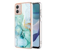 Dedux Marbre Coque pour Motorola Moto G13 / G23, Etui Motif TPU Gel Housse Protection Ultra Fine Mince Léger Case Cover (Vert)