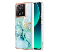 Dedux Marbre Coque pour Xiaomi Mi 13T Pro 5G (Xiaomi Mi 13T 5G), Etui Motif TPU Gel Housse Protection Ultra Fine Mince Léger Case Cover (Vert)