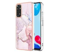 Dedux Marbre Coque pour Xiaomi Redmi Note 11S / Note 11 4G, Etui Motif TPU Gel Housse Protection Ultra Fine Mince Léger Case Cover (Or Rose)