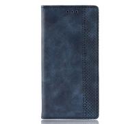 Dedux Rétro Coque Compatible avec Huawei Y6s Cover, Etui Portefeuille en Cuir Fermeture Magnétique Porte Folio Folio pour Cartes, Bleu