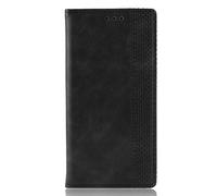 Dedux Rétro Coque Compatible avec Huawei Y6s Cover, Etui Portefeuille en Cuir Fermeture Magnétique Porte Folio Folio pour Cartes, Noir