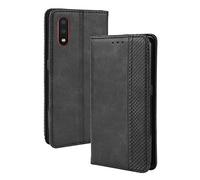 Dedux Rétro Coque Compatible avec Xiaomi Redmi 9AT/Redmi 9A Cover, Etui Portefeuille en Cuir Fermeture Magnétique Porte Folio Folio pour Cartes, Noir