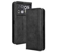 Dedux Rétro Coque pour Cubot P90, Etui Portefeuille en Cuir Fermeture Magnétique Porte Folio pour Cartes. Noir