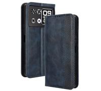 Dedux Rétro Coque pour Cubot P90, Etui Portefeuille en Cuir Fermeture Magnétique Porte Folio pour Cartes. Bleu