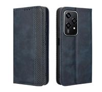 Dedux Rétro Coque pour Honor 200 Lite, Etui Portefeuille en Cuir Fermeture Magnétique Porte Folio pour Cartes. Bleu