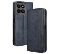 Dedux Rétro Coque pour Honor 200 Smart, Etui Portefeuille en Cuir Fermeture Magnétique Porte Folio pour Cartes. Bleu