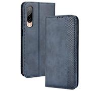 Dedux Rétro Coque pour HTC Desire 22 Pro, Etui Portefeuille en Cuir Fermeture Magnétique Porte Folio pour Cartes. Bleu