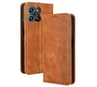 Dedux Rétro Coque pour Motorola Moro G67 Power / G57 Power, Etui Portefeuille en Cuir Fermeture Magnétique Porte Folio pour Cartes. Marron