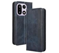 Dedux Rétro Coque pour OnePlus 15, Etui Portefeuille en Cuir Fermeture Magnétique Porte Folio pour Cartes. Bleu