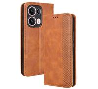 Dedux Rétro Coque pour Oppo Reno 13 Pro 5G (Reno13 Pro), Etui Portefeuille en Cuir Fermeture Magnétique Porte Folio pour Cartes. Marron