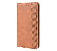 Dedux Rétro Coque pour Vivo Y29 5G/Y19S 4G, Etui Portefeuille en Cuir Fermeture Magnétique Porte Folio pour Cartes. Marron