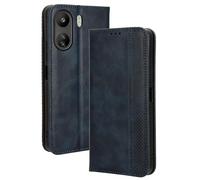 Dedux Rétro Coque pour Xiaomi Redmi 13C, Etui Portefeuille en Cuir Fermeture Magnétique Porte Folio pour Cartes. Bleu
