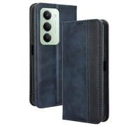 Dedux Rétro Coque pour Xiaomi Redmi 15 5G, Etui Portefeuille en Cuir Fermeture Magnétique Porte Folio pour Cartes. Bleu