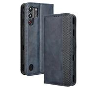 Dedux Rétro Coque pour ZTE Nubia RedMagic 10 Pro/10 Pro+/10S Pro, Etui Portefeuille en Cuir Fermeture Magnétique Porte Folio pour Cartes. Bleu