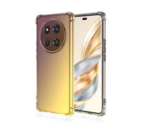 Dedux Souple Coque pour Honor Magic 7 Lite 5G (Magic7 Lite) / X9c, Etui Dégradé de Couleur Transparent TPU, [Renfort d'angle ] Transparente Protection Antichoc Housse (Noir/Blond)