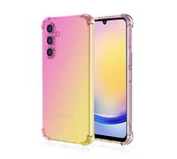 Dedux Souple Coque pour Samsung Galaxy A25 5G, Etui Dégradé de Couleur Transparent TPU, [Renfort d'angle ] Transparente Protection Antichoc Housse (Rose/Blond)