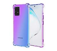 Dedux Souple Coque pour Samsung Galaxy S10 Lite, Etui Dégradé de Couleur Transparent TPU, [Renfort d'angle ] Transparente Protection Antichoc Housse (Violet/Bleu)