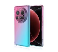 Dedux Souple Coque pour Xiaomi 15 Ultra, Etui Dégradé de Couleur Transparent TPU, [Renfort d'angle ] Transparente Protection Antichoc Housse (Rose/Vert)