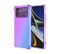 Dedux Souple Coque pour Xiaomi Poco M4 Pro 4G, Etui Dégradé de Couleur Transparent TPU, [Renfort d'angle ] Transparente Protection Antichoc Housse (Violet/Bleu)