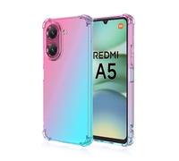 Dedux Souple Coque pour Xiaomi Redmi A5 4G, Etui Dégradé de Couleur Transparent TPU, [Renfort d'angle ] Transparente Protection Antichoc Housse (Rose/Vert)