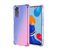Dedux Souple Coque pour Xiaomi Redmi Note 11S / Redmi Note 11 4G, Etui Dégradé de Couleur Transparent TPU, [Renfort d'angle ] Transparente Protection Antichoc Housse (Bleu/Rose)