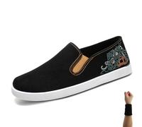 Dee Plus Pantoufles Kung Fu Tai Chi Chaussures Brodées Traditionnelles Chinoises, Semelle en Caoutchouc, Chaussures de Sport d'arts Martiaux pour Hommes et Femmes, Style Vieil Pékin (40,Lion Vert)