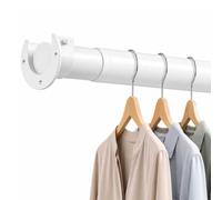 Dee.Romg Tringle Vetement Extensible Barre Penderie Ultra-Résistante, Tringle Penderie, Extra-Longue, Tringle Dressing, Avec Supports, Blanche, 85-270 cm, Diamètre 32 mm
