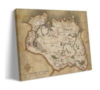 DEEBOW Affiche décorative murale avec carte de Skyrim, toile décorative, impression moderne pour la chambre, 20 x 30 cm