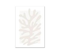 DEEBOW Henri Matisse Beige Affiche et Impressions Art Mural Abstrait Feuille de Corail Peinture sur Toile Boho Images esthétiques pour la décoration de salon50x70 cm x 1 sans Cadre