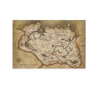DEEBOW Poster de voyage Skyrim Map finition brillante 20 x 30 cm