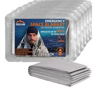 Deecam Couverture de Survie 6 Pièces, 210×160cm, Réutilisable Extra Large, Couvertures Thermique Or Argenté, Couverture d'urgence pour l'extérieur, Randonnée, Survie, Marathons, Premiers Secours