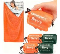 Deecam Sac de bivouac d'urgence 4 pièces, sac de couchage d'urgence, équipement de survie, protection contre le froid, sac de survie pour randonnée, voyage, activités de plein air et randonnée (deux