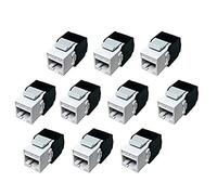 Deechate 10-Pack Cat6A RJ45 Jack - Compatible Cat6-180 DegréS sans Outil -Ethernet Wall Jack -Cat6A Network Coupler