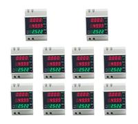 Deechate 10X D52-2058 Wattmètre Rail Din Volt Courant Compteur Facteur de Puissance Compteur Numérique AC80-300V Multifonction Kwh Hz Compteur 0-100A,B