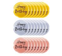 Deechate 24Pcs DéCorations de Gâteau en Acrylique Anniversaire Miroir Gâteau Disque Mini Ronde GravéE Cupcake Topper pour Bricolage DéCoration de Cupcake
