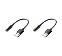 Deechate 2X Adaptateur Audio USB vers Jack 3,5 mm Adaptateur USB vers Jack Audio Casque USB A vers 3,5 mm Carte Son Stéréo Externe A