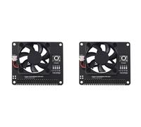 Deechate 2X Chapeau de Ventilateur pour 4B 3B+ 3B Contrôle Logiciel PWM Fonction Ventilateur Bouton d'alimentation Fit pour Neo Case pour Pi 4