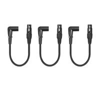 Deechate 3X 3 Broches XLR à Angle Droit Mâle à Prise Microphone Câble Audio Cordon Blindé Accessoires pour Instruments de Musique